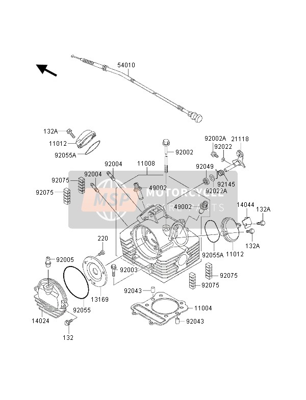 Kawasaki KVF300 2001 Cylinder Head for a 2001 Kawasaki KVF300