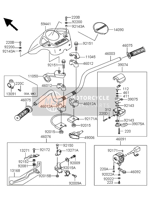 460757501, Grip ,Handle, Kawasaki, 0