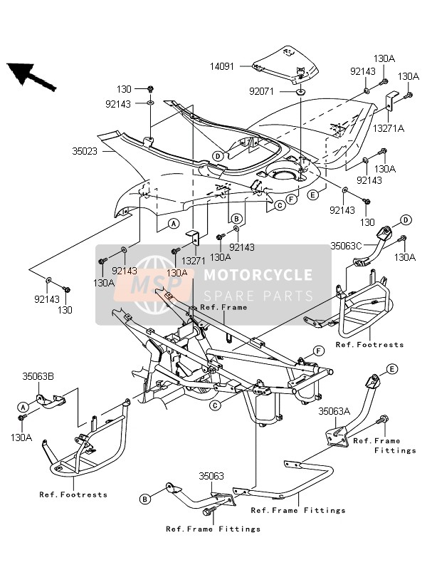 350230010290, Schutzblech,Hinten, Kawasaki, 1