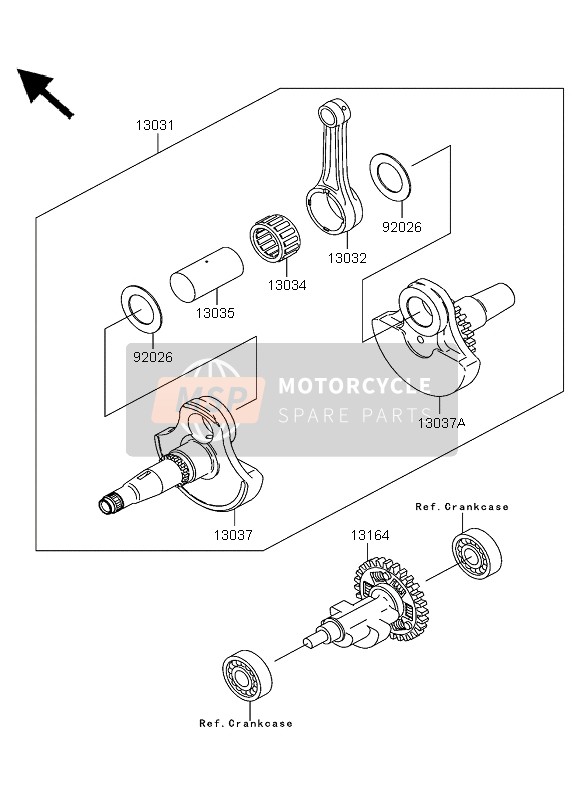 Kawasaki KVF360 4X4 2003 Crankshaft for a 2003 Kawasaki KVF360 4X4