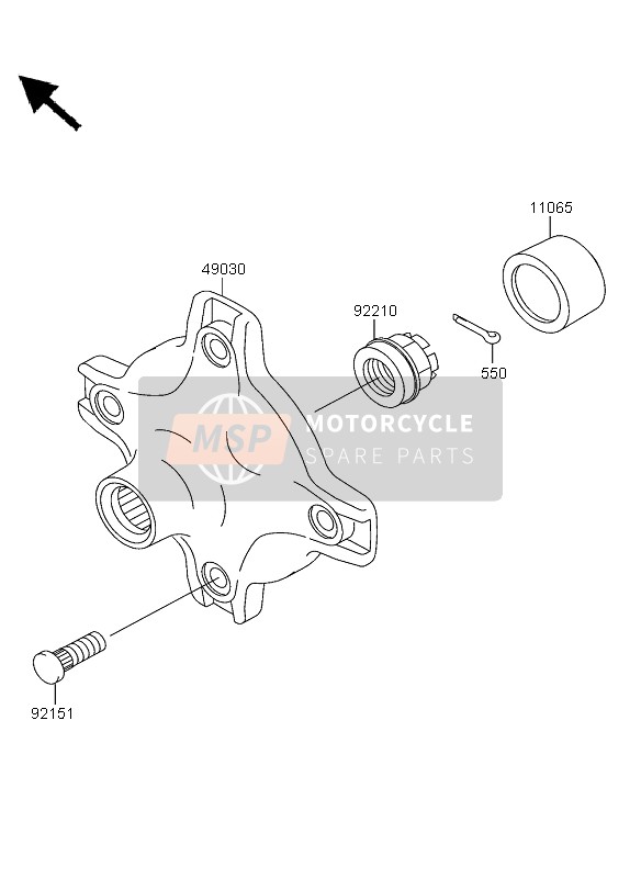 Kawasaki KVF360 4X4 2003 Rear Hub for a 2003 Kawasaki KVF360 4X4