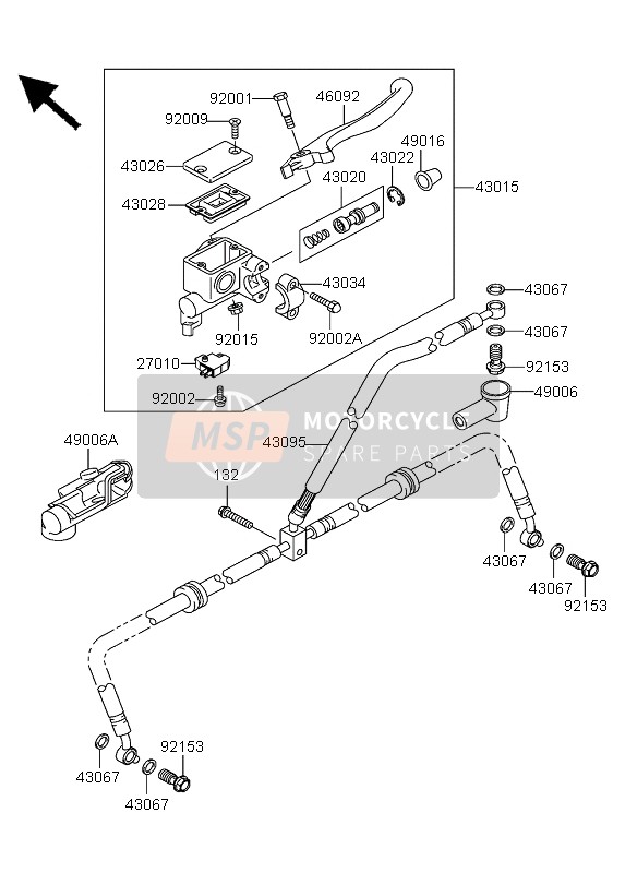 Kawasaki KVF360 4X4 2003 Maître-cylindre avant pour un 2003 Kawasaki KVF360 4X4