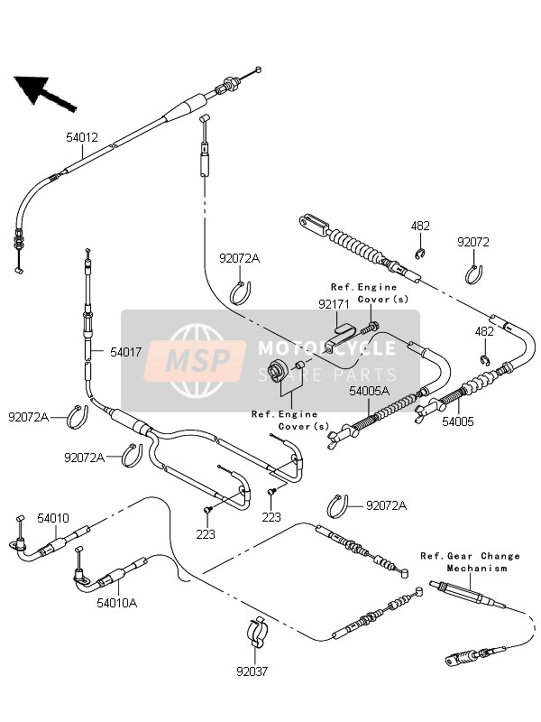 Kawasaki KFX700 (KSV700A7F) 2007 Cables for a 2007 Kawasaki KFX700 (KSV700A7F)