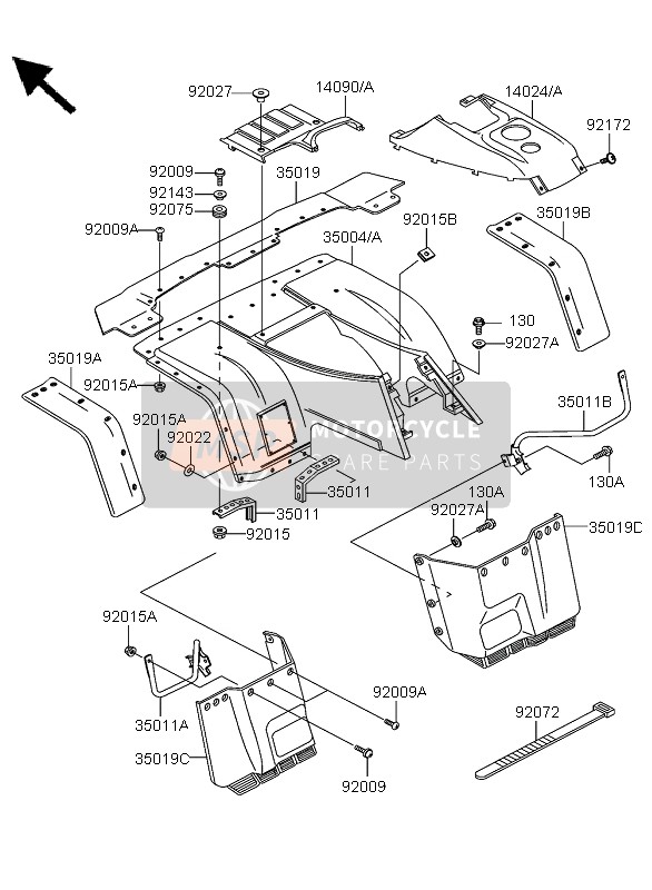 140241657260, Cover,Frontfender,Rr,A.Red, Kawasaki, 0