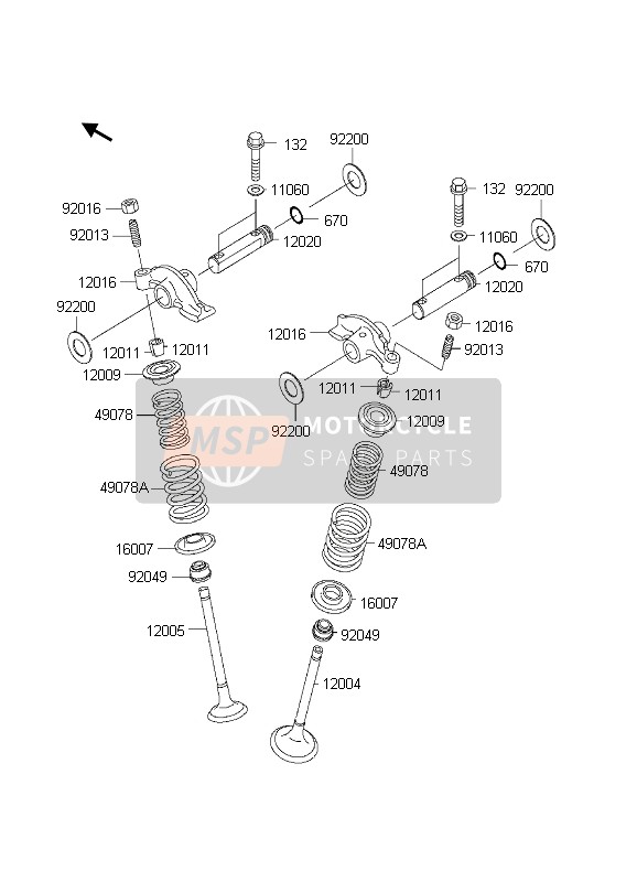 Kawasaki KVF360 PRAIRIE 4x4 2003 Soupape pour un 2003 Kawasaki KVF360 PRAIRIE 4x4