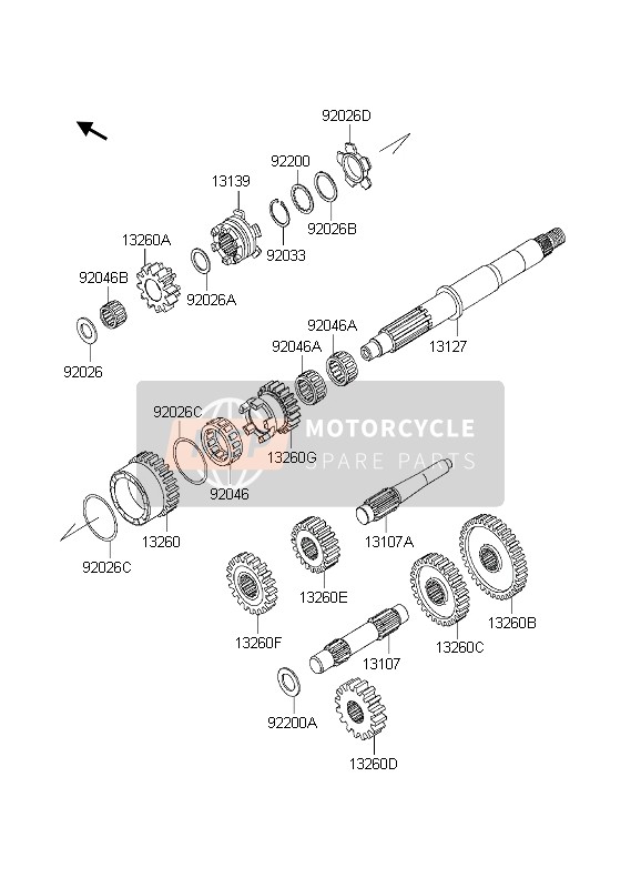 Kawasaki KVF360 PRAIRIE 4x4 2003 Transmission pour un 2003 Kawasaki KVF360 PRAIRIE 4x4