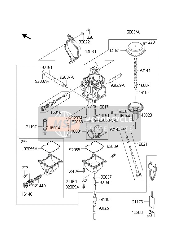 Kawasaki KVF360 PRAIRIE 4x4 2003 Carburettor for a 2003 Kawasaki KVF360 PRAIRIE 4x4