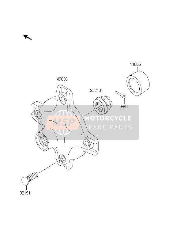 Kawasaki KVF360 PRAIRIE 4x4 2003 Moyeu arrière pour un 2003 Kawasaki KVF360 PRAIRIE 4x4