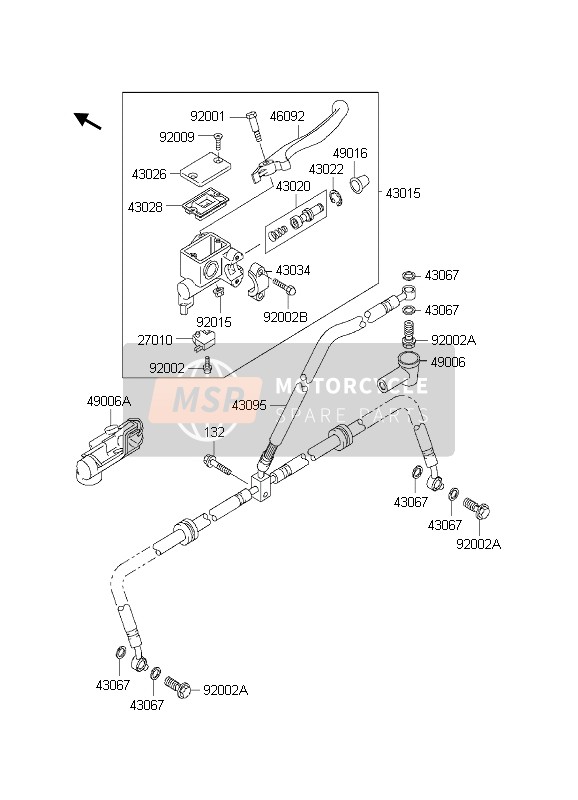 Kawasaki KVF360 PRAIRIE 4x4 2003 Front Master Cylinder for a 2003 Kawasaki KVF360 PRAIRIE 4x4