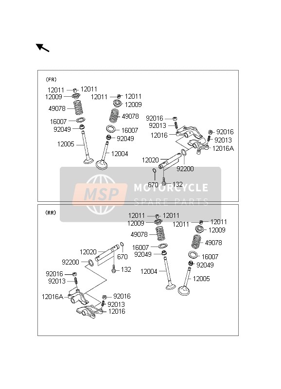 Kawasaki KVF650 4X4 2003 Soupape pour un 2003 Kawasaki KVF650 4X4