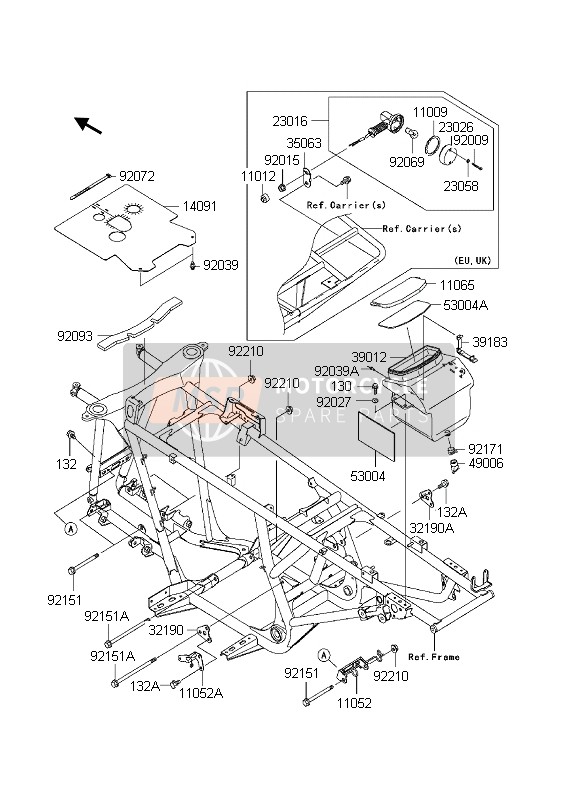 Kawasaki KVF650 4X4 2003 Frame Fittings for a 2003 Kawasaki KVF650 4X4