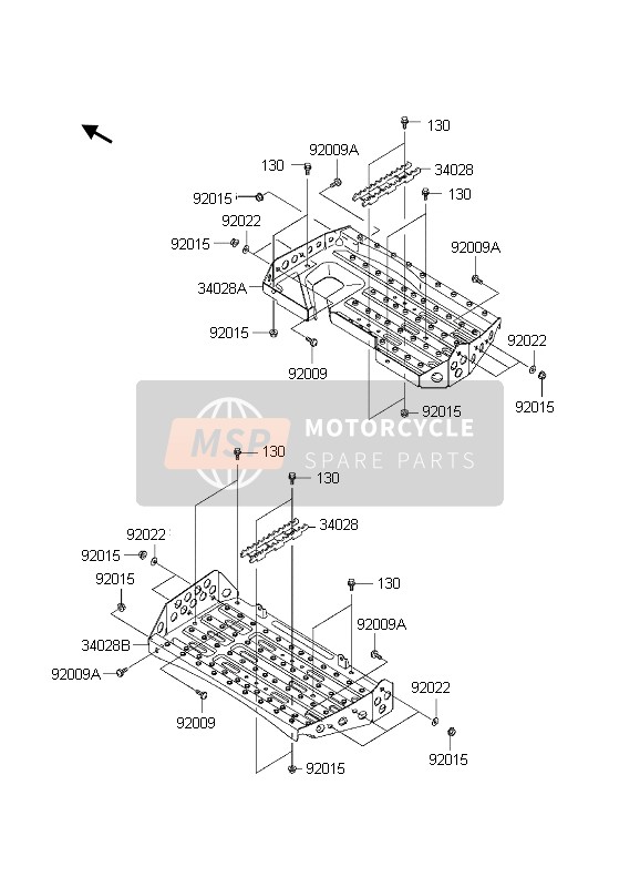 Kawasaki KVF650 4X4 2003 Reposapiés para un 2003 Kawasaki KVF650 4X4