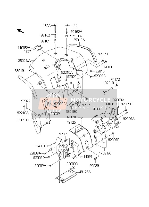 350041452260, FENDER-FRONT,A.Red, Kawasaki, 0