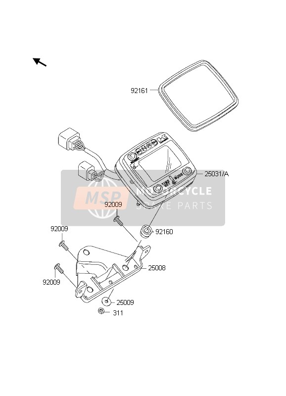 250310025, METER-ASSY,Mph KVF650-A2, Kawasaki, 0