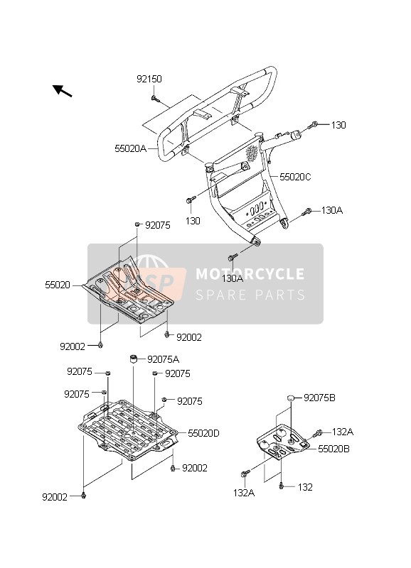 550200001, Guard,Frontskid, Kawasaki, 0