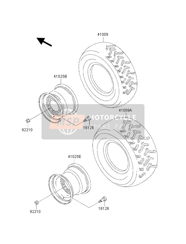 Kawasaki KVF300 2001 Tyres for a 2001 Kawasaki KVF300