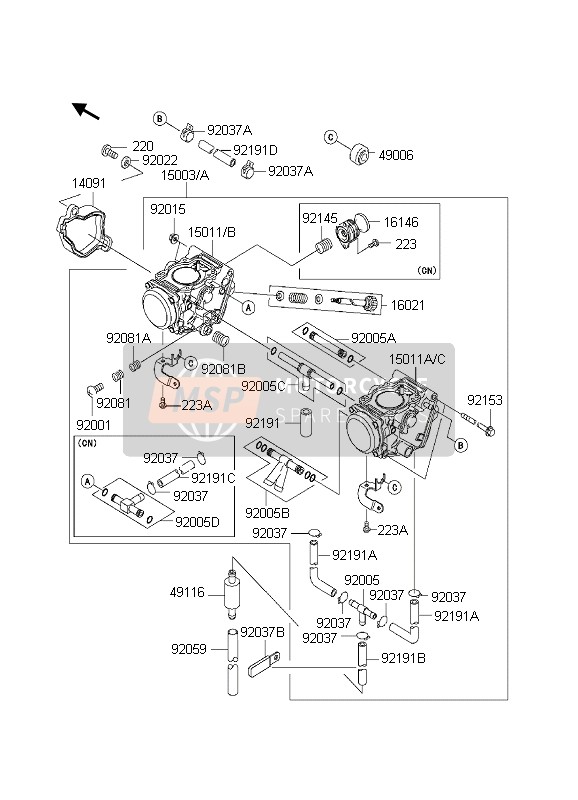 150031755, CARBURATEUR-SET, Kawasaki, 1