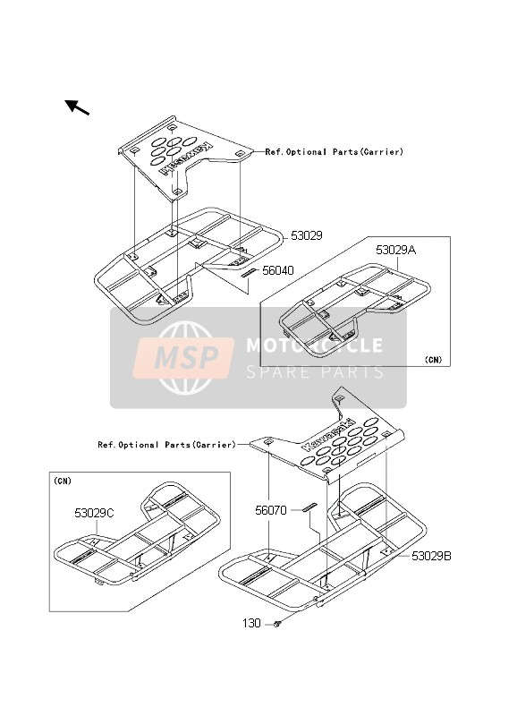 Kawasaki KVF650 PRAIRIE 4x4 2003 Transporteur pour un 2003 Kawasaki KVF650 PRAIRIE 4x4