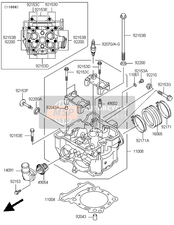 16065S017, HOLDER-CARBURETOR KSF400-A3, Kawasaki, 0