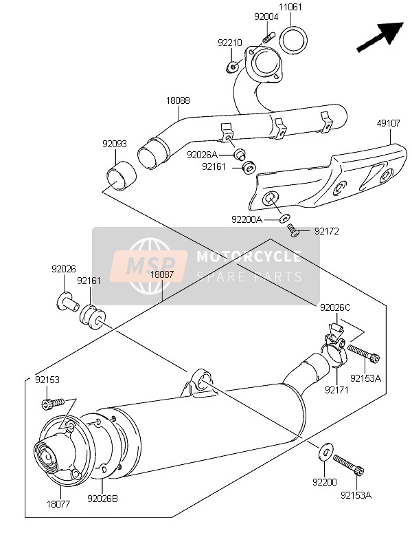 Kawasaki KFX400 2006 Muffler for a 2006 Kawasaki KFX400