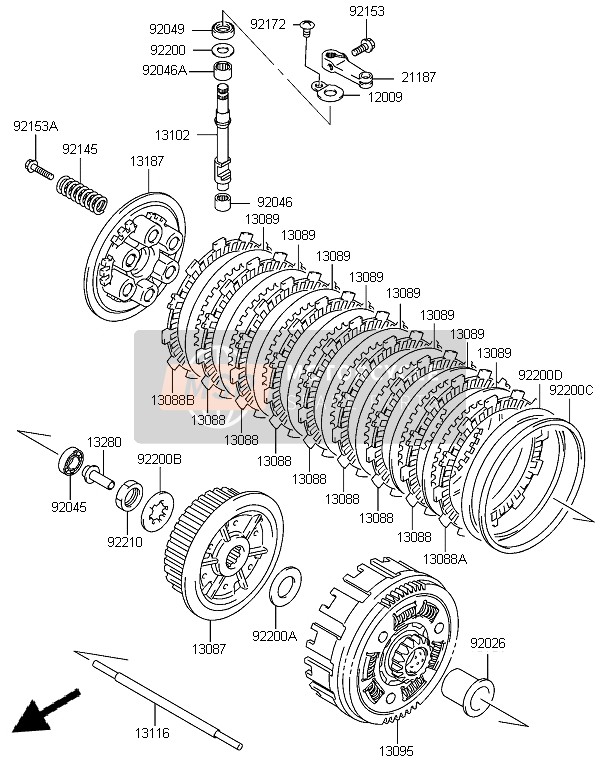 13089S010, PLATE-CLUTCH, Kawasaki, 0