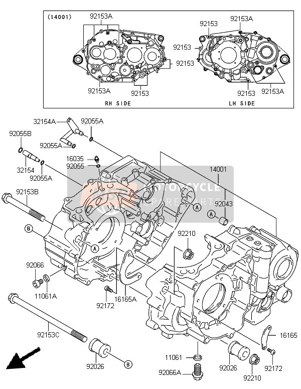 Kawasaki KFX400 2006 Crankcase for a 2006 Kawasaki KFX400