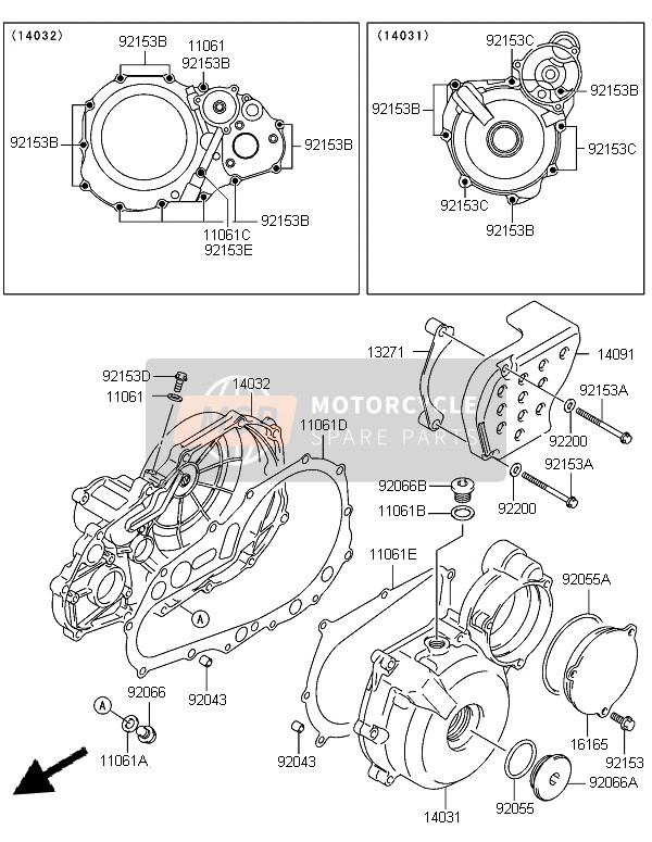 92153S466, Bolt,8X12, Kawasaki, 1