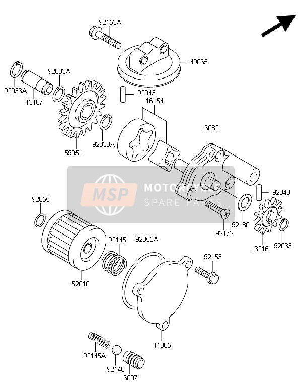 Kawasaki KFX400 2006 Oil Pump for a 2006 Kawasaki KFX400