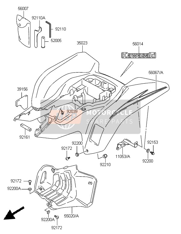 35023S020908, FENDER-REAR,L.Green, Kawasaki, 1