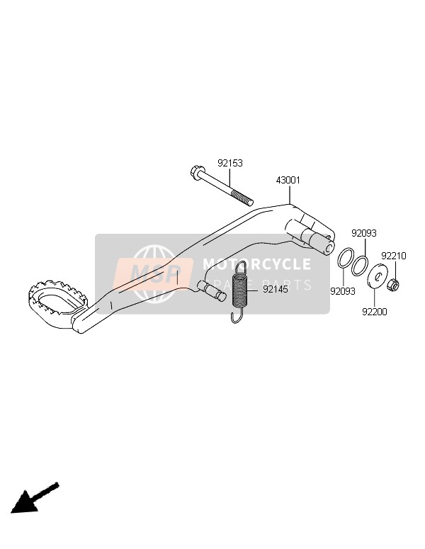 Kawasaki KFX400 2006 Brake Pedal for a 2006 Kawasaki KFX400