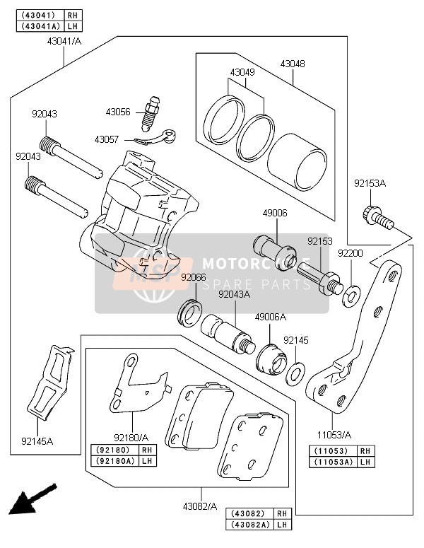 Kawasaki KFX400 2006 Front Brake for a 2006 Kawasaki KFX400