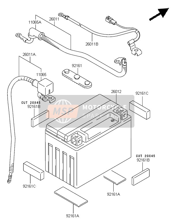 Kawasaki KFX400 2006 Battery for a 2006 Kawasaki KFX400