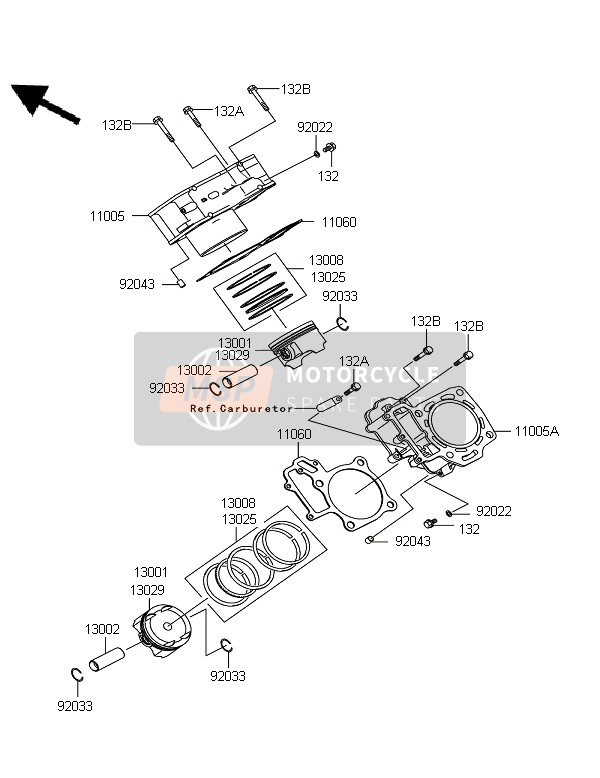 132BD0640, BOLT-FLANGED-SMALL,6X40, Kawasaki, 2