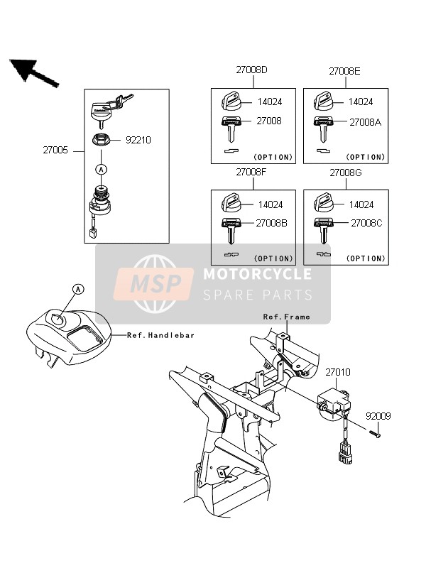 Kawasaki KFX700 (KSV700A6F) 2006 Ignition Switch for a 2006 Kawasaki KFX700 (KSV700A6F)