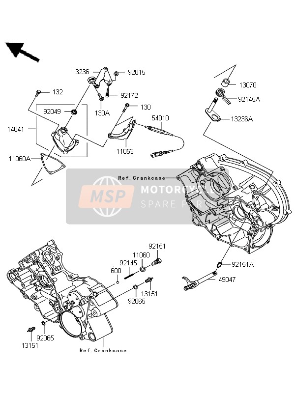 Kawasaki KFX700 (KSV700B6F) 2006 Mécanisme de changement de vitesse pour un 2006 Kawasaki KFX700 (KSV700B6F)