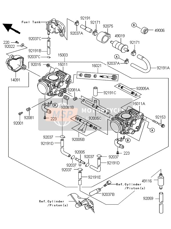 Kawasaki KFX700 (KSV700B6F) 2006 Carburettor for a 2006 Kawasaki KFX700 (KSV700B6F)