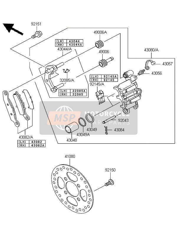 Kawasaki KFX700 (KSV700B6F) 2006 Front Brake for a 2006 Kawasaki KFX700 (KSV700B6F)