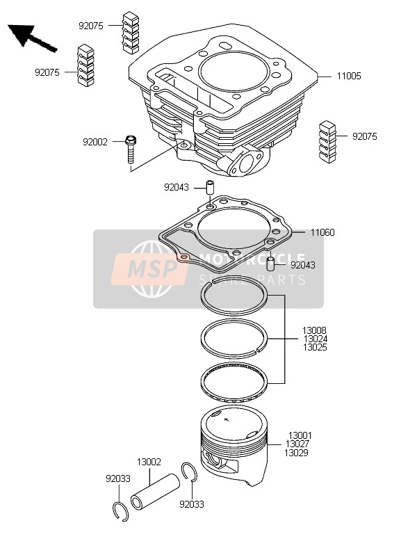 Kawasaki KLF300 2006 Cylinder & Piston(S) for a 2006 Kawasaki KLF300