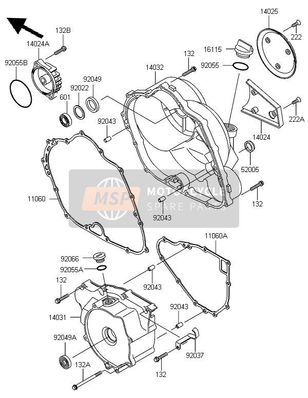 Kawasaki KLF300 2006 Cubiertas del motor para un 2006 Kawasaki KLF300