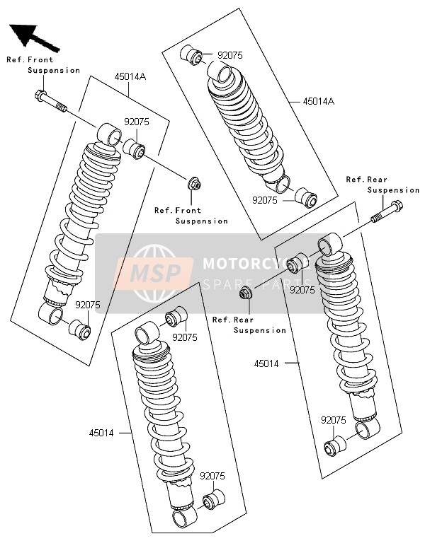 Kawasaki KLF300 2006 Shock Absorber for a 2006 Kawasaki KLF300