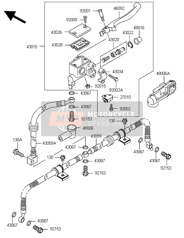 Kawasaki KLF300 2006 Front Master Cylinder for a 2006 Kawasaki KLF300