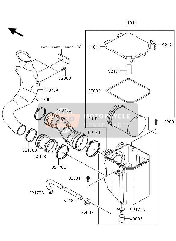 Kawasaki KVF360 4X4 2006 Air Cleaner for a 2006 Kawasaki KVF360 4X4