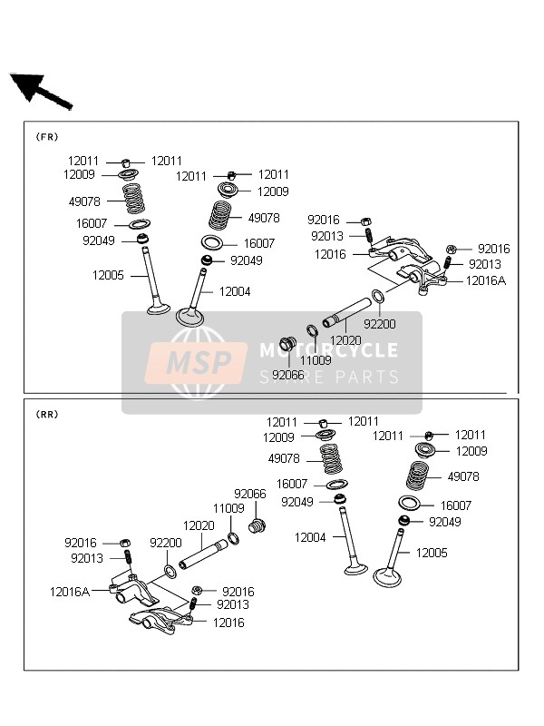 Kawasaki KFX700 (KSV700B7F) 2007 VENTIL(E) für ein 2007 Kawasaki KFX700 (KSV700B7F)