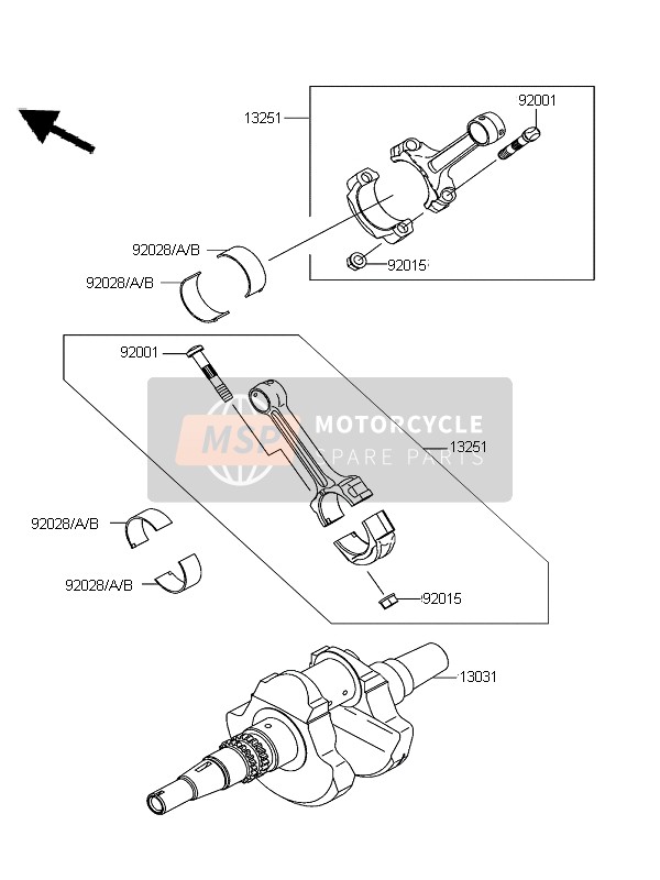 Kawasaki KFX700 (KSV700B7F) 2007 Crankshaft for a 2007 Kawasaki KFX700 (KSV700B7F)