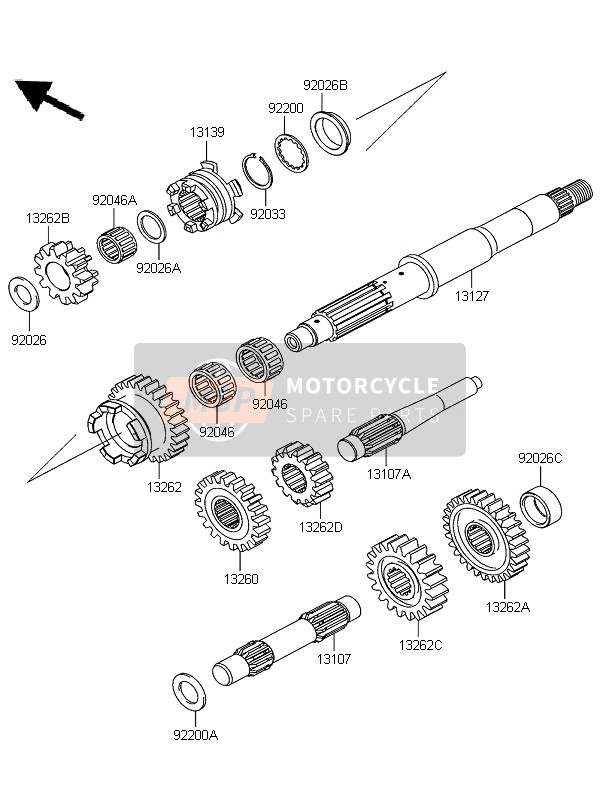 Kawasaki KFX700 (KSV700B7F) 2007 Transmission for a 2007 Kawasaki KFX700 (KSV700B7F)