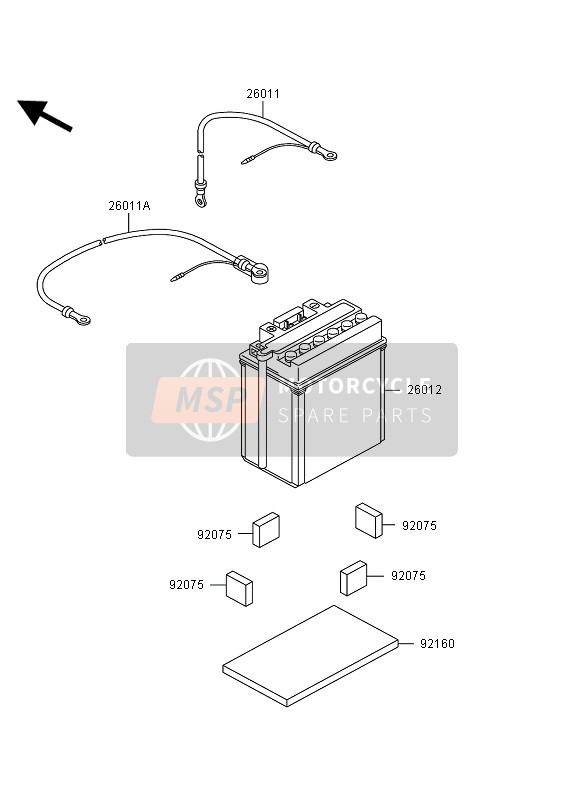 Kawasaki KVF360 4X4 2006 Optional Parts (Battery) for a 2006 Kawasaki KVF360 4X4