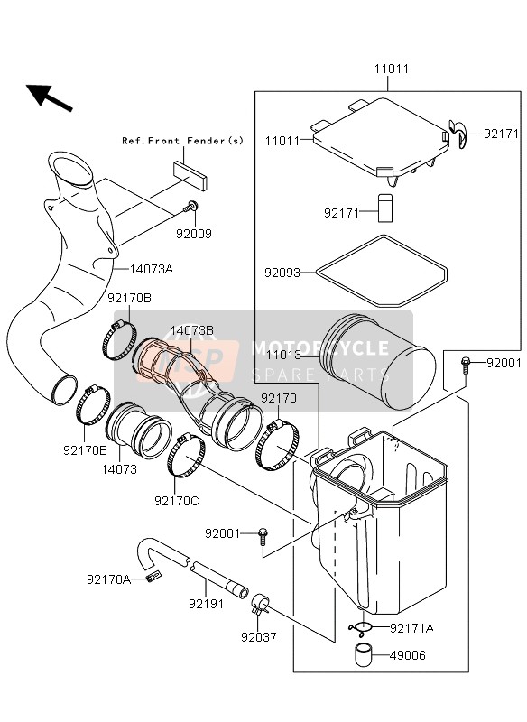 Kawasaki KVF360 2006 Air Cleaner for a 2006 Kawasaki KVF360