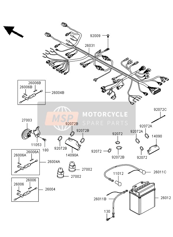 Kawasaki KVF360 2006 CHASSIS ELEKTRISCHE AUSRÜSTUNG für ein 2006 Kawasaki KVF360