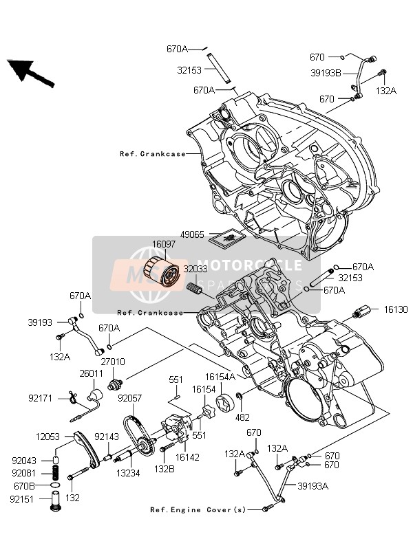 Kawasaki KFX700 (KSV700B7F) 2007 Oil Pump for a 2007 Kawasaki KFX700 (KSV700B7F)