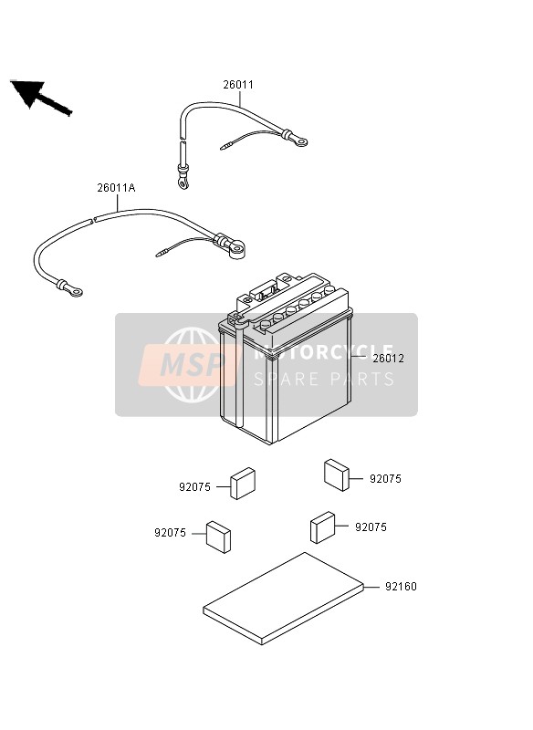 Kawasaki KVF360 2006 Optional Parts (Battery) for a 2006 Kawasaki KVF360